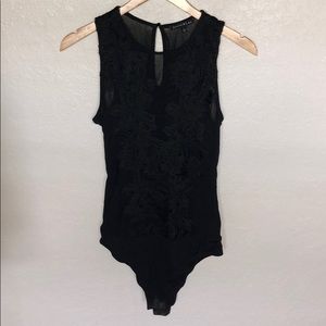 Black Rose Print Bodysuit